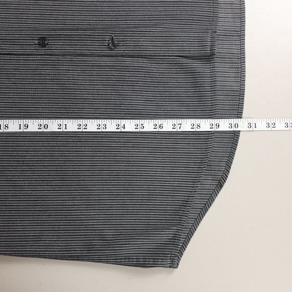 Perry Ellis Grey Striped Casual Dress Shirt - Picture 9 of 16